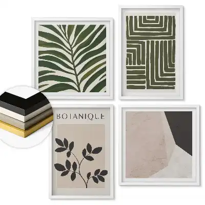 Set de tablouri înrămate cu modele vegetale moderne