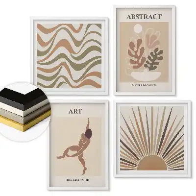 Set de tablouri înrămate cu modele de artă abstractă modernă