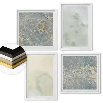 Set 4 tablouri înrămate cu modele abstracte în culori delicate