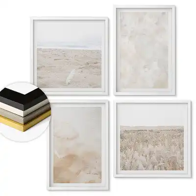 Set 4 tablouri înrămate Frumusețe naturală în nuanțe delicate