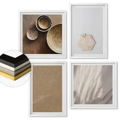 Set de tablouri înrămate cu texturi naturale și design minimalist