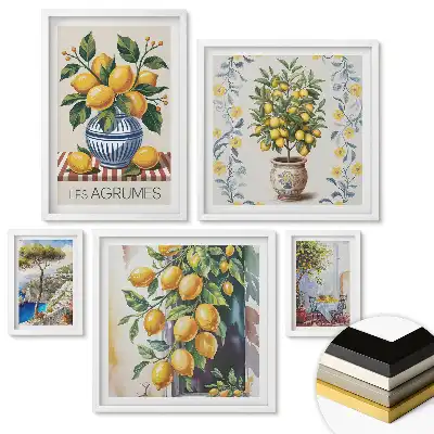 Set de 5 tablouri înrămate Inspirații citrice în culorile naturii