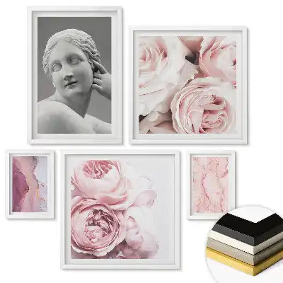 Set de tablouri înrămate Inspirații florale și sculptură clasică