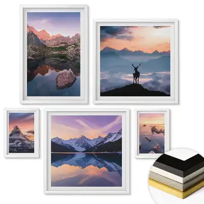 Set de 5 tablouri înrămate cu peisaje naturale liniștitoare