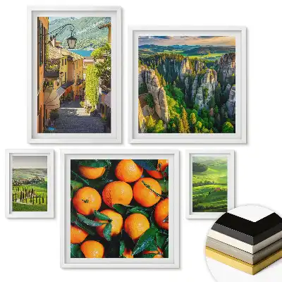 Set de tablouri înrămate Peisaje toscane și fructe suculente