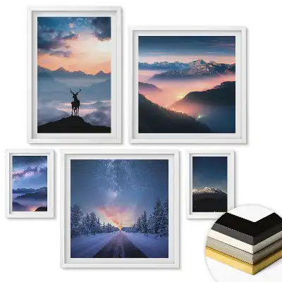 Set de tablouri înrămate cu peisaje naturale din diferite anotimpuri