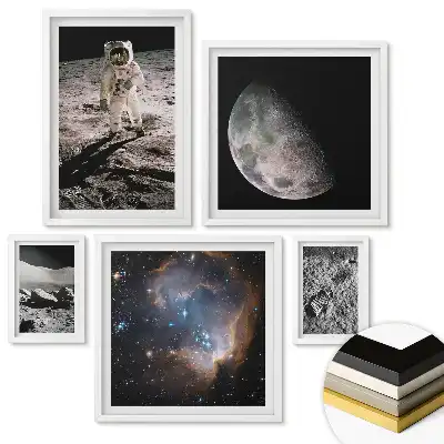 Set de tablouri înrămate Călătorii spațiale și descoperiri lunare