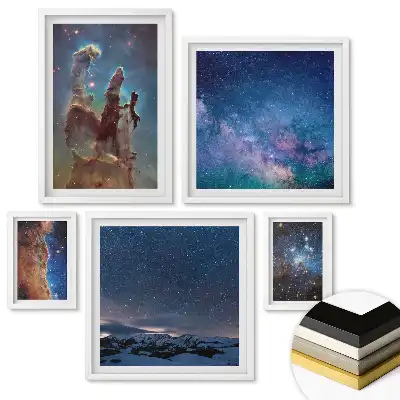Set de tablouri înrămate Frumusețea Cosmică Galaxii și Nebuloase