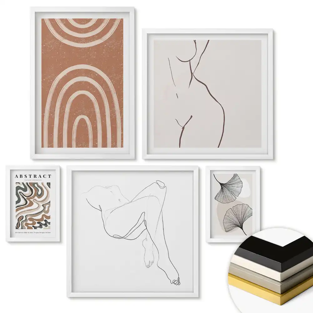 Set de tablouri înrămate Forme abstracte și forme delicate