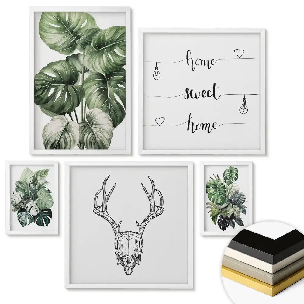 Set de 4 tablouri înrămate cu peisaje naturale
