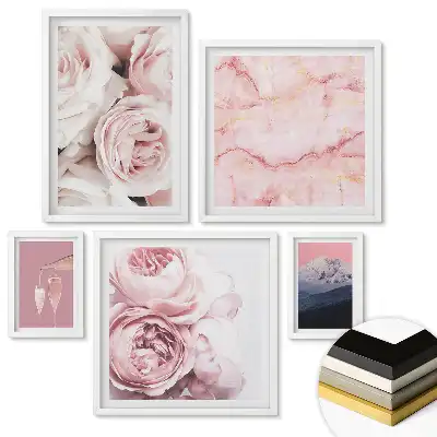 Set 5 tablouri înrămate cu tematică elegantă și romantică