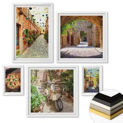 Set de 5 tablouri înrămate cu steagul american în diverse versiuni