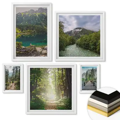 Set de patru tablouri înrămate cu tematică naturală