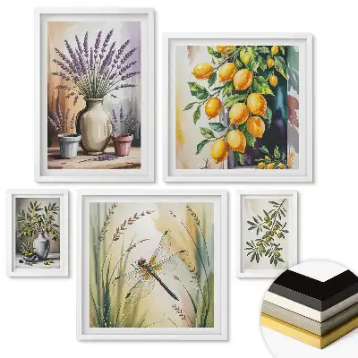 Set de 5 tablouri înrămate Momente fermecătoare în culori pastelate