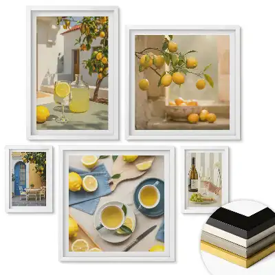 Set 5 tablouri înrămate Inspirații de limonadă la soarele de vară