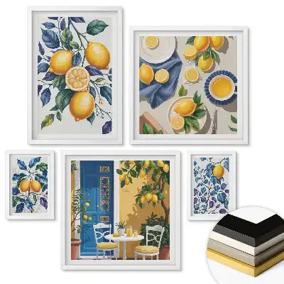 Set de tablouri înrămate Inspirații fructate în tonuri pastelate