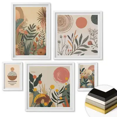 Set de tablouri înrămate cu lămâi în compoziție botanică albastră