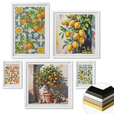 Set de tablouri înrămate Inspirații citrice în nuanțe de galben