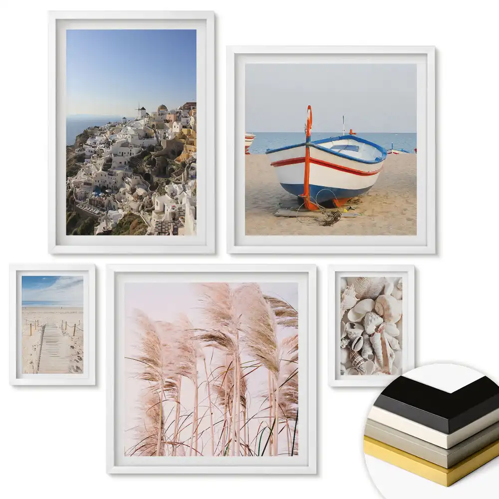 Set de tablouri înrămate Culorile naturii și abstracțiunea în armonie