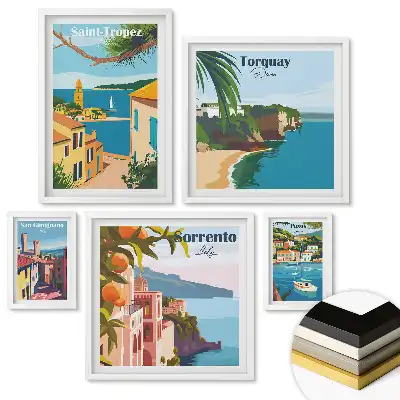 Set de tablouri înrămate Peisaje ale Europei: Marea și Arhitectura