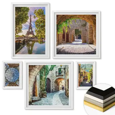 Set de tablouri înrămate cu frunze verzi și modele botanice