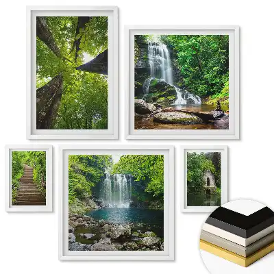 Set 5 tablouri înrămate cu icoane arhitecturale din diverse orașe