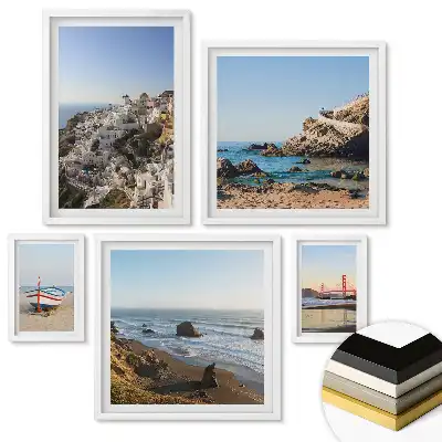 Set 5 tablouri înrămate Peisaje pitorești de lacuri montane