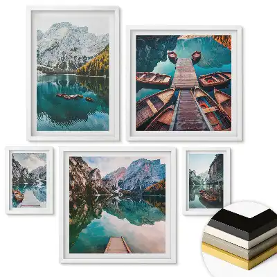Set de 5 tablouri înrămate cu vederi pitorești ale orașelor de pe litoral