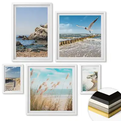 Set de tablouri înrămate cu vederi paradisiace ale insulelor tropicale