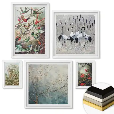 Set 5 tablouri înrămate cu grafică roz motivațională și relaxantă