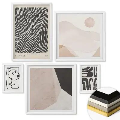 Set de tablouri înrămate cu forme moderne în stil minimalist