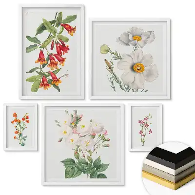 Set de tablouri înrămate Inspirații florale în culori delicate