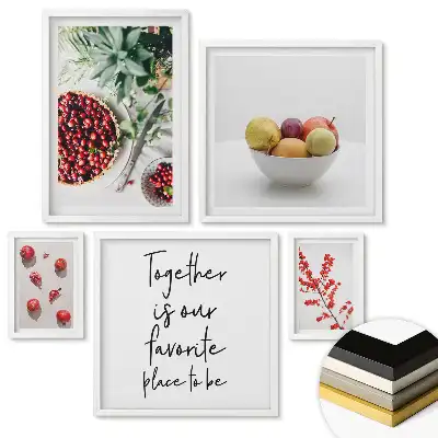 Set 5 tablouri înrămate Inspirații din fructe în stil minimalist