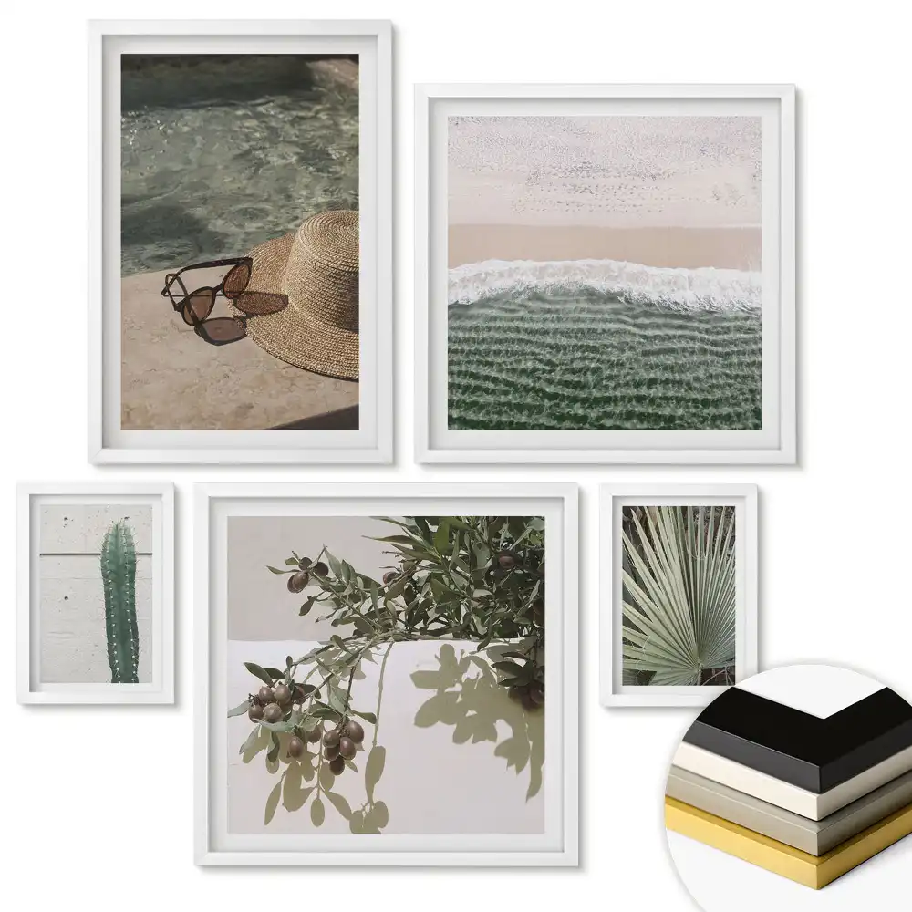 Set 5 tablouri înrămate Inspirații de vară în natură și relaxare