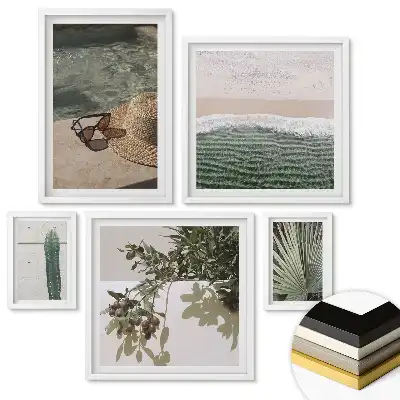 Set 5 tablouri înrămate Inspirații de vară în natură și relaxare