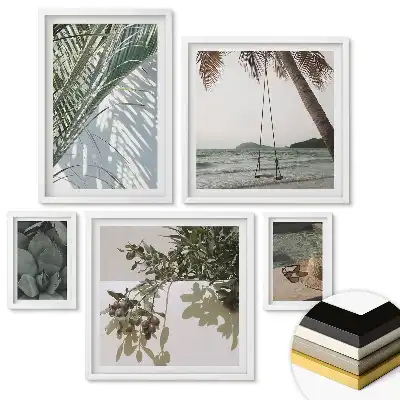Set de tablouri înrămate Inspirații tropicale în tonuri calme