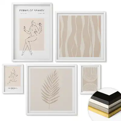 Set de tablouri înrămate Forme moderne de frumusețe în minimalism