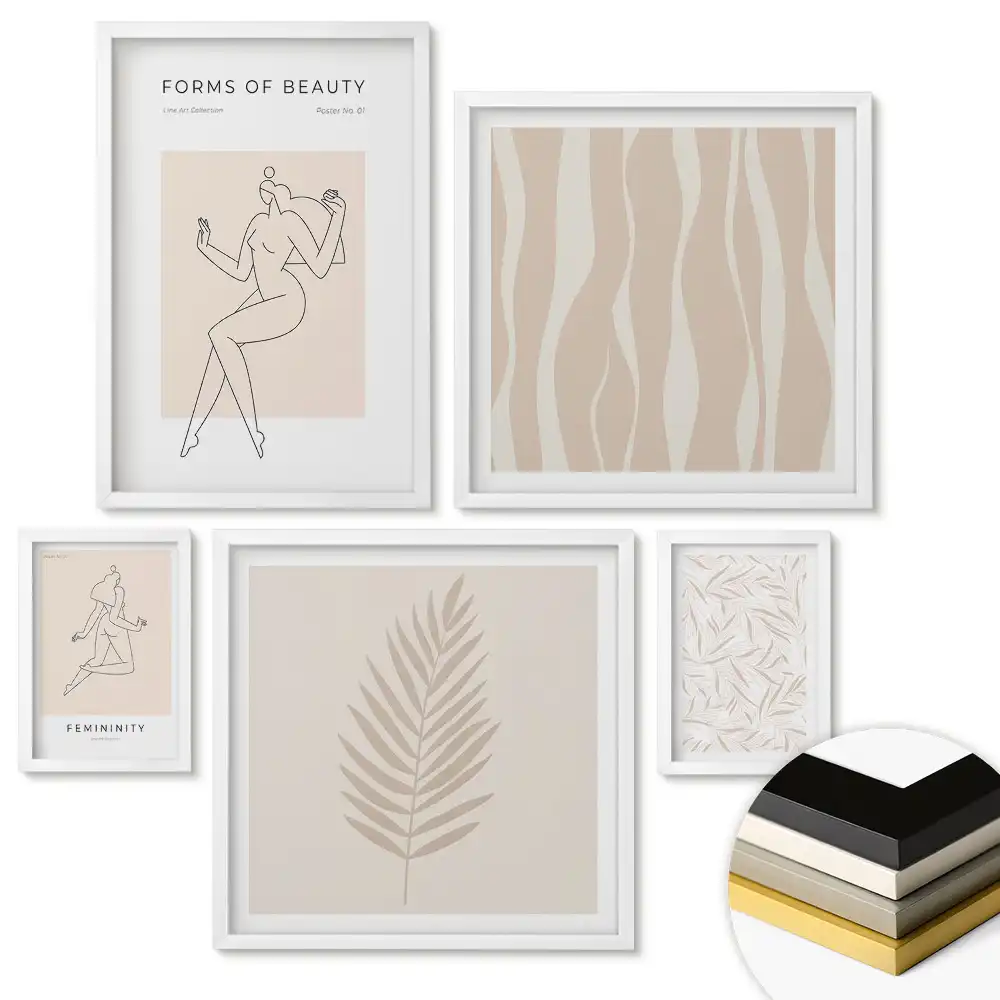 Set de tablouri înrămate cu design minimalist artistic