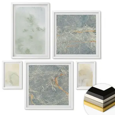 Set de tablouri înrămate cu modele abstracte în culori delicate