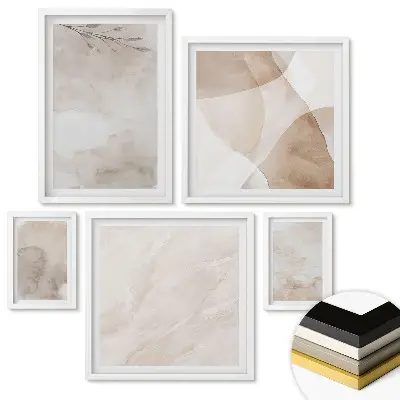 Set de 5 tablouri înrămate Nuanțe abstracte în tonuri delicate