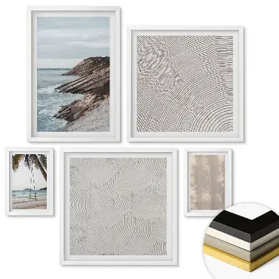 Set de 5 tablouri înrămate Liniștea naturii și aventura pe mare