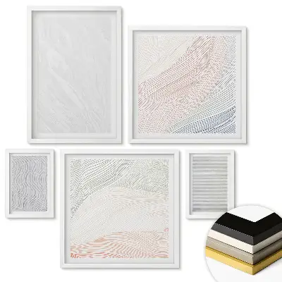 Set de tablouri înrămate cu valuri abstracte în nuanțe delicate