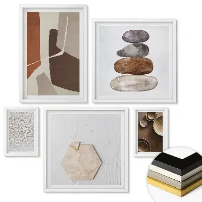 Set de 5 tablouri înrămate Frumusețe naturală în stil minimalist