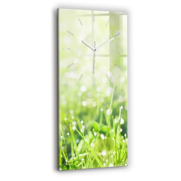 Ceas din sticlă dreptunghiular vertical decorativ Iarbă verde