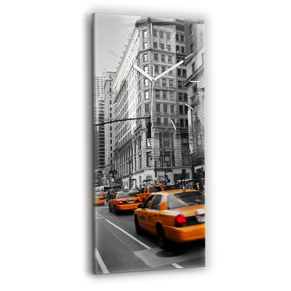 Ceas din sticlă dreptunghiular vertical decorativ Manhattan și taxiurile