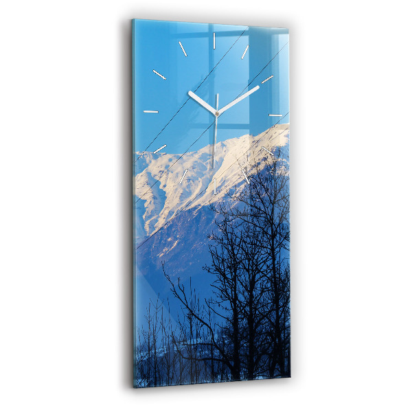 Ceas vertical de perete din sticlă decorativ Vedere la munte