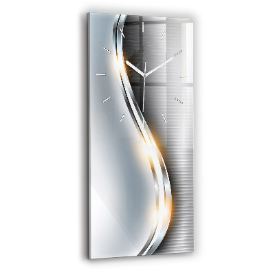 Ceas din sticlă dreptunghiular vertical decorativ Abstracție metalică
