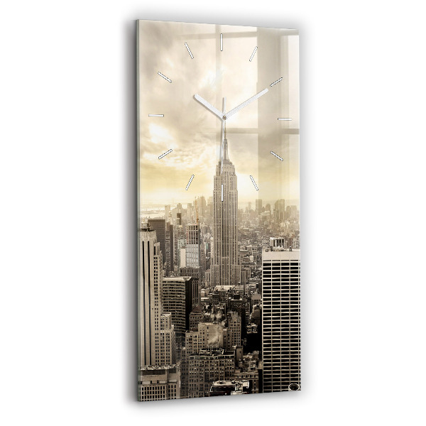 Ceas din sticlă dreptunghiular vertical decorativ Turnurile din New York