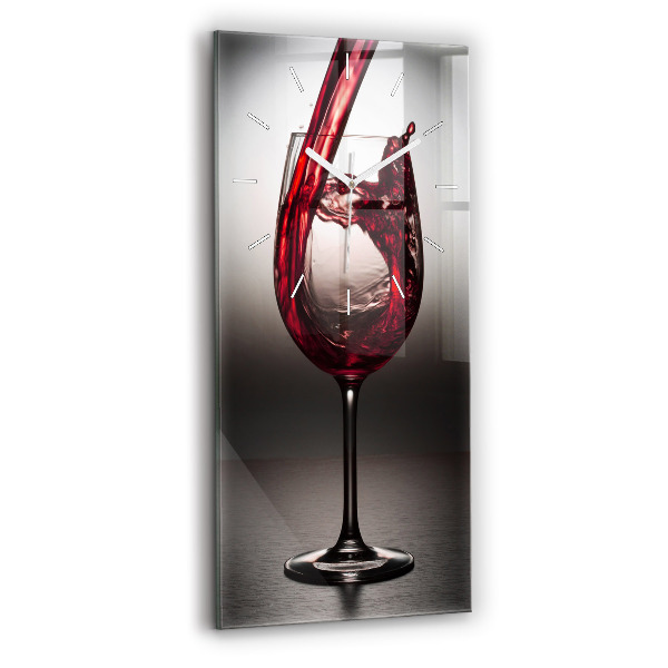 Ceas vertical de perete din sticlă decorativ un pahar de vin