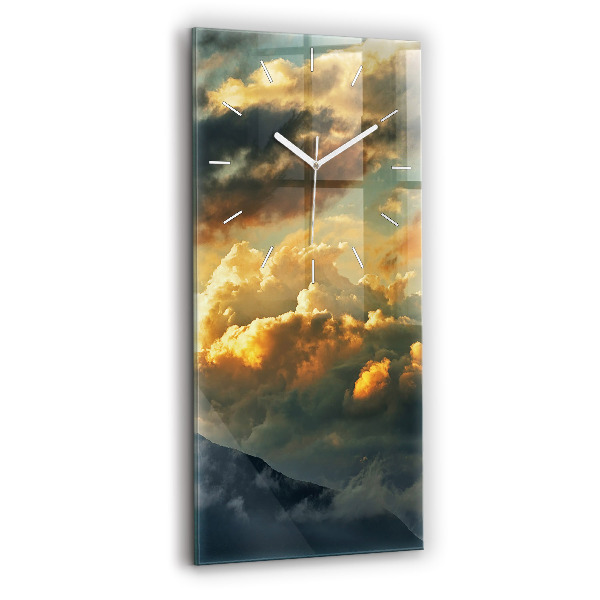 Ceas din sticlă dreptunghiular vertical decorativ Zbor cu balonul printre nori